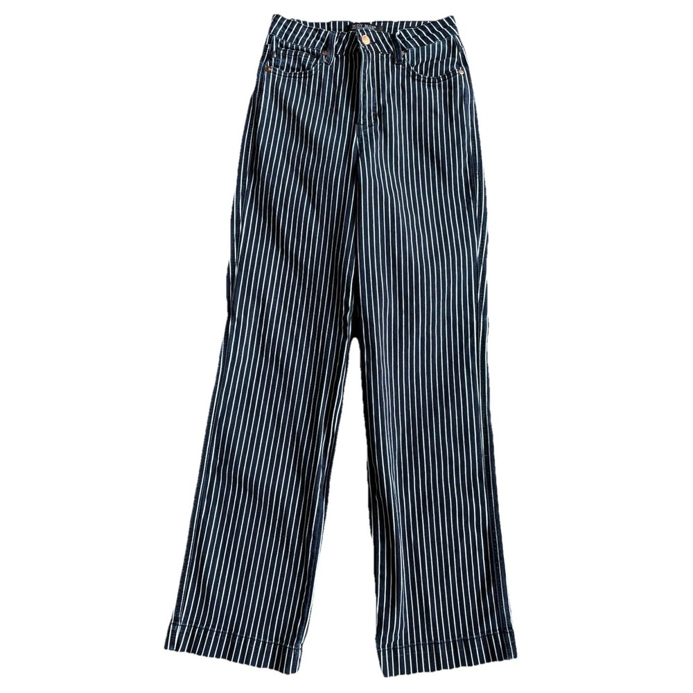 Judy Blue Straight Fit Jeans Dark Wash Striped JB88751 Womens 7/28
